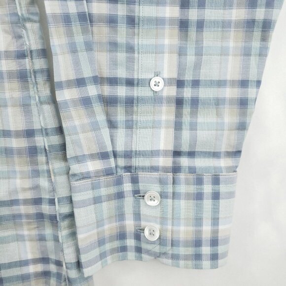 Zachary Prell Shirt Mens Large Blue Plaid Cotton Regular Fit Classic Button-Up - Picture 4 of 12
